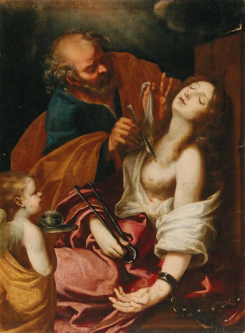 Saint Peter Healing Saint Agatha Wall Art by Workshop of Giovanni Bilivert - High-Resolution Digital Print