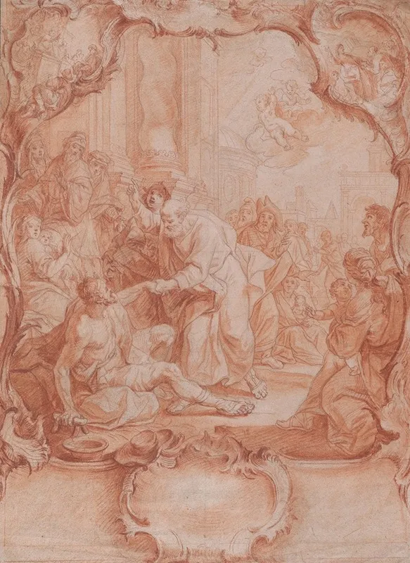 Saint Peter Healing The Lame Wall Art by Johann Lorenz Haid - High-Resolution Digital Print