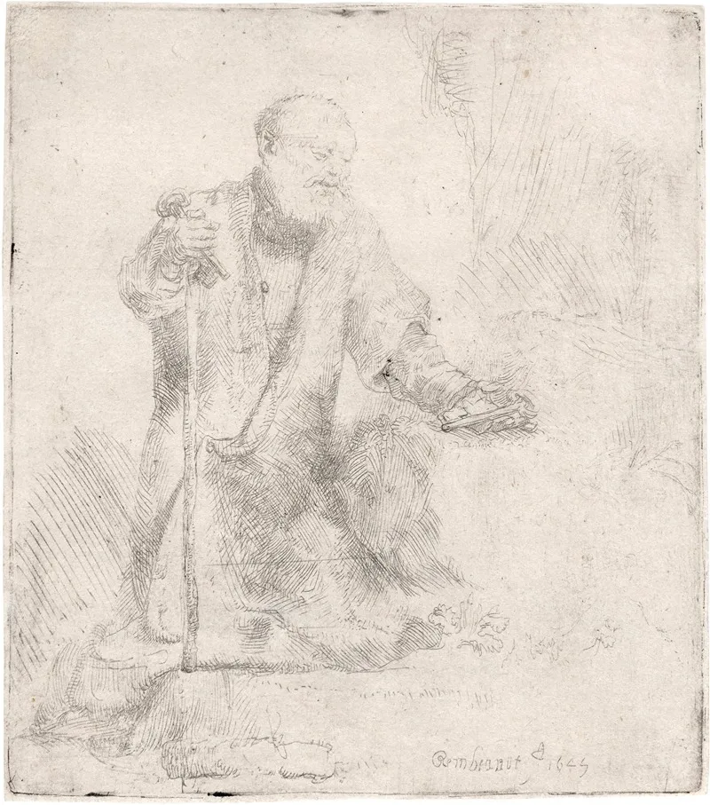 Saint Peter In Penitence Wall Art by Rembrandt van Rijn - High-Resolution Digital Print