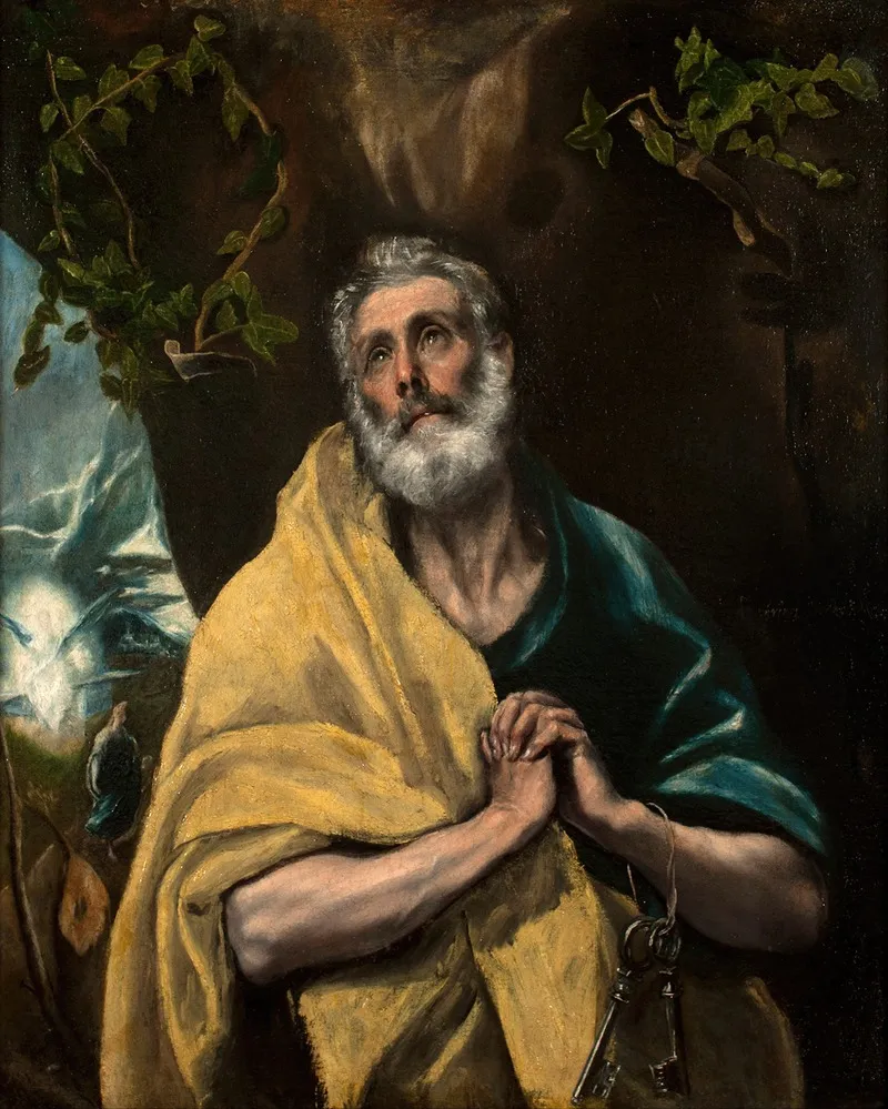 Saint Peter In Tears 2 Wall Art by El Greco (Domenikos Theotokopoulos) - High-Resolution Digital Print