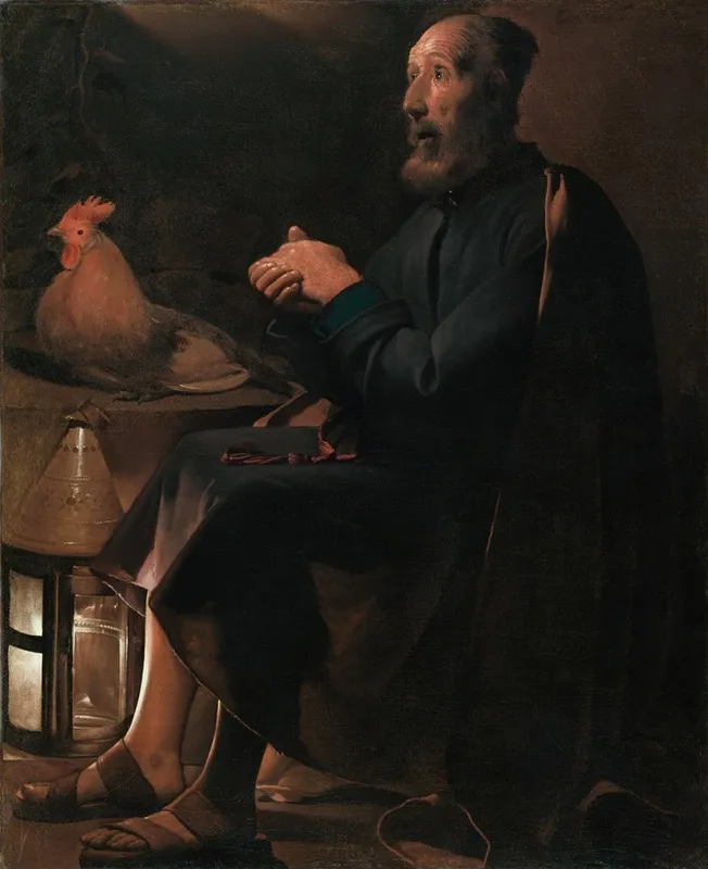 Saint Peter Repentant Wall Art by Georges de La Tour - High-Resolution Digital Print