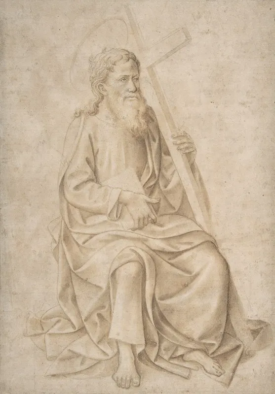 Saint Philip Seated Holding A Book And A Cross Wall Art by Francesco Pesellino - High-Resolution Digital Print