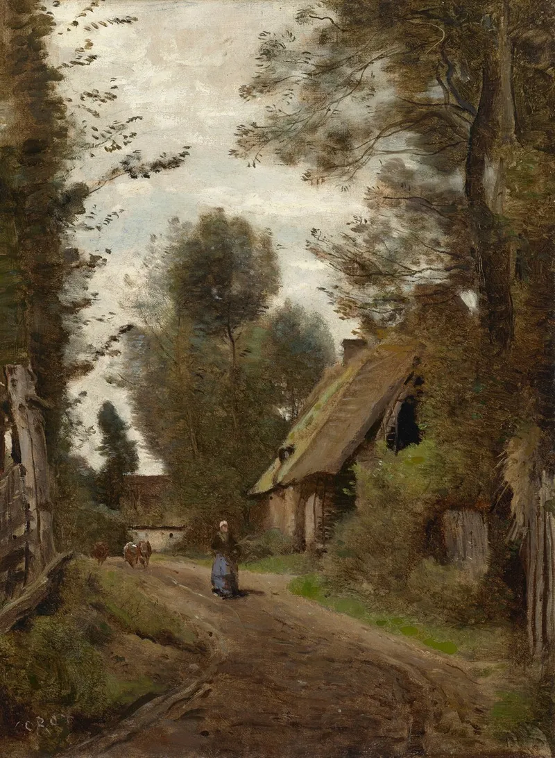Saint Quentin Des Pres Oise Pres De Gournay En Bray Wall Art by Jean-Baptiste-Camille Corot - High-Resolution Digital Print