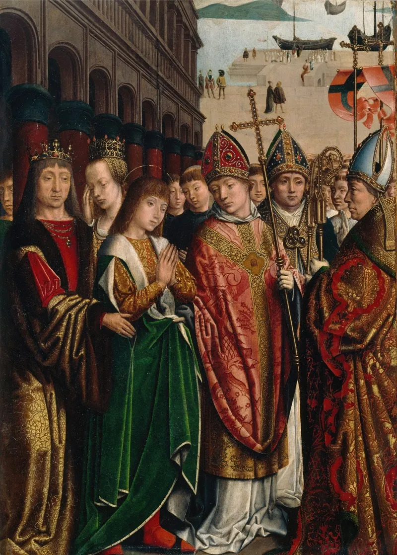 Saint Rumbold Taking Leave Of His Parents Wall Art by Master of the Youth of Saint Rumbold - High-Resolution Digital Print