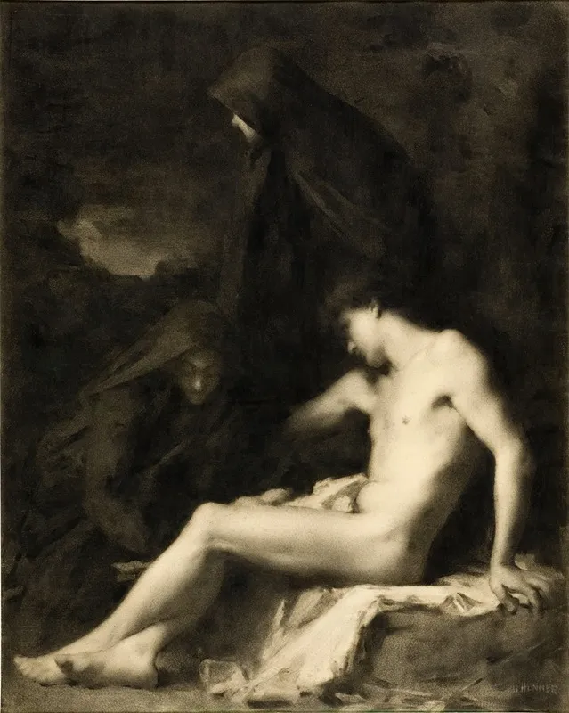 Saint Sebastian Attended By Saint Irene Wall Art by Jean-Jacques Henner - High-Resolution Digital Print