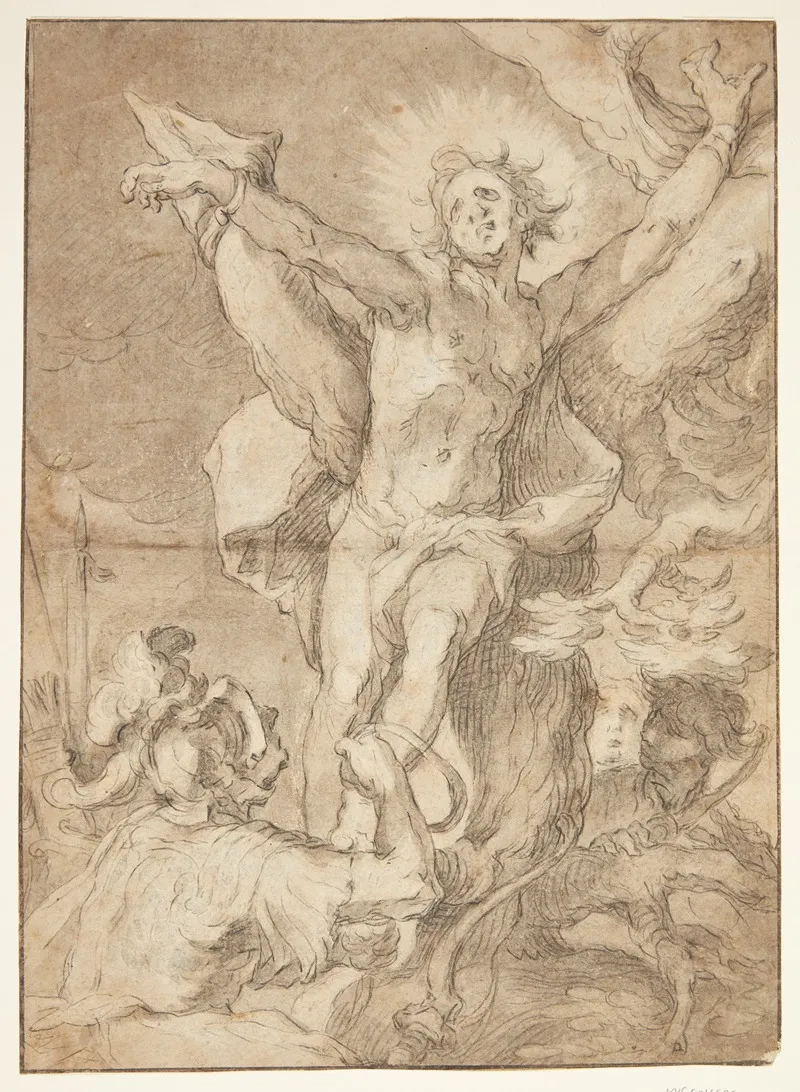 Saint Sebastian Is Tied To A Tree By A Roman Soldier Wall Art by Abraham Bloemaert - High-Resolution Digital Print