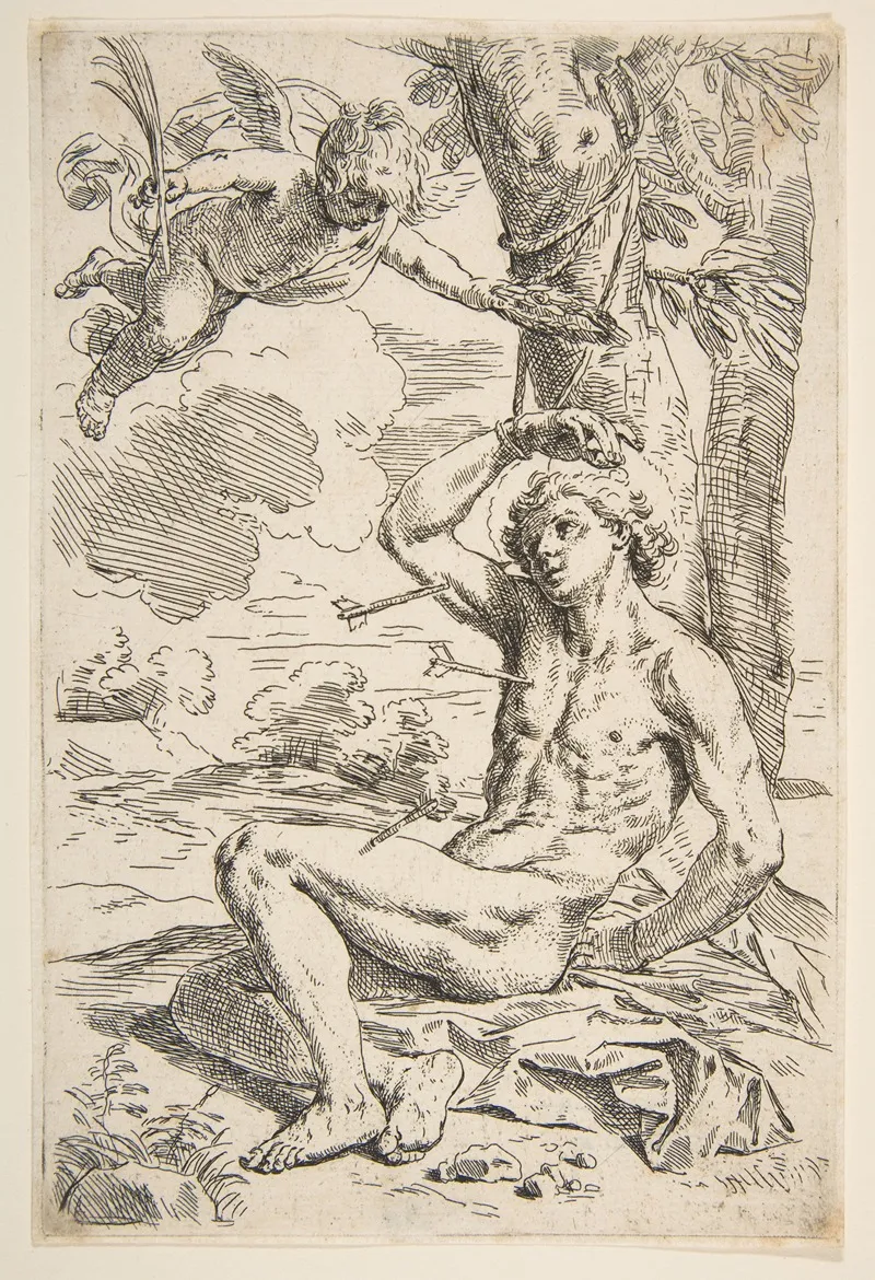 Saint Sebastian Pierced With Arrows And Tied To A Tree
