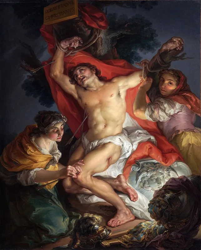 Saint Sebastian Tended By Saint Irene Wall Art by Vicente López Portaña - High-Resolution Digital Print