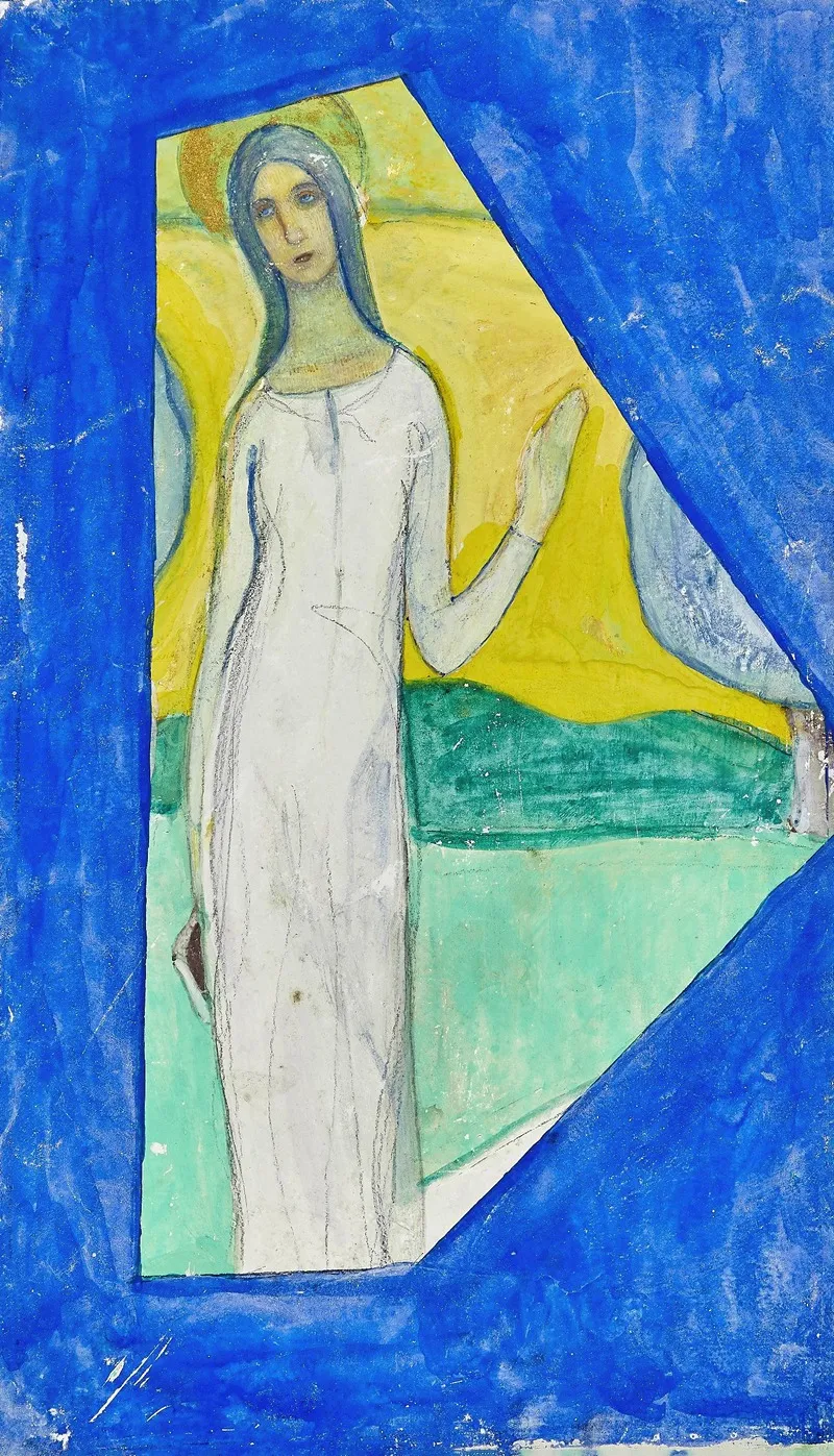 Sainte Benissant Ou Figure De Sainte Wall Art by Charles Filiger - High-Resolution Digital Print