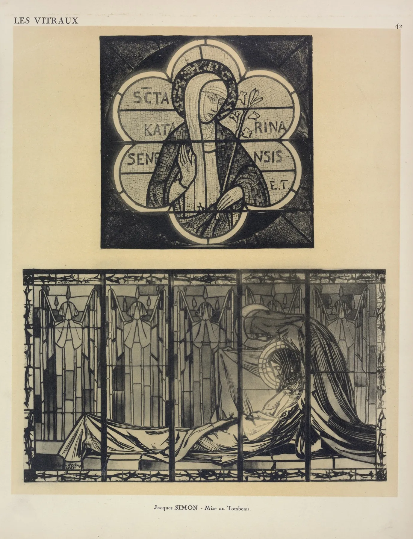 Sainte Catherine De Sienne Mosaique Translucide Au Pavillon Du Vitrail Wall Art by Jacques Gruber - High-Resolution Digital Print