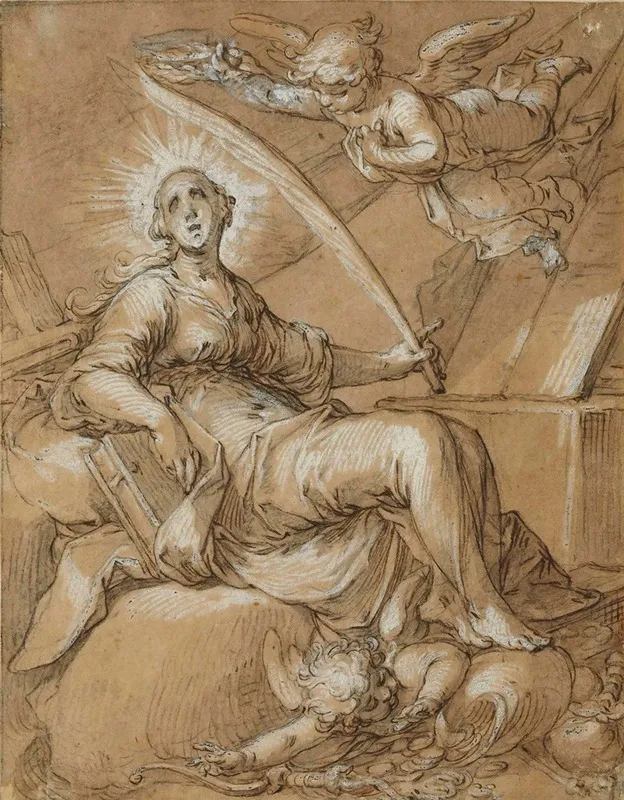 Sainte Catherine Wall Art by Abraham Bloemaert - High-Resolution Digital Print