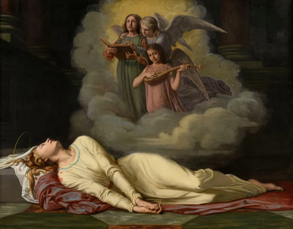 Sainte Cecile Mourante Entend Un Concert Celeste Wall Art by Prosper Guérin - High-Resolution Digital Print