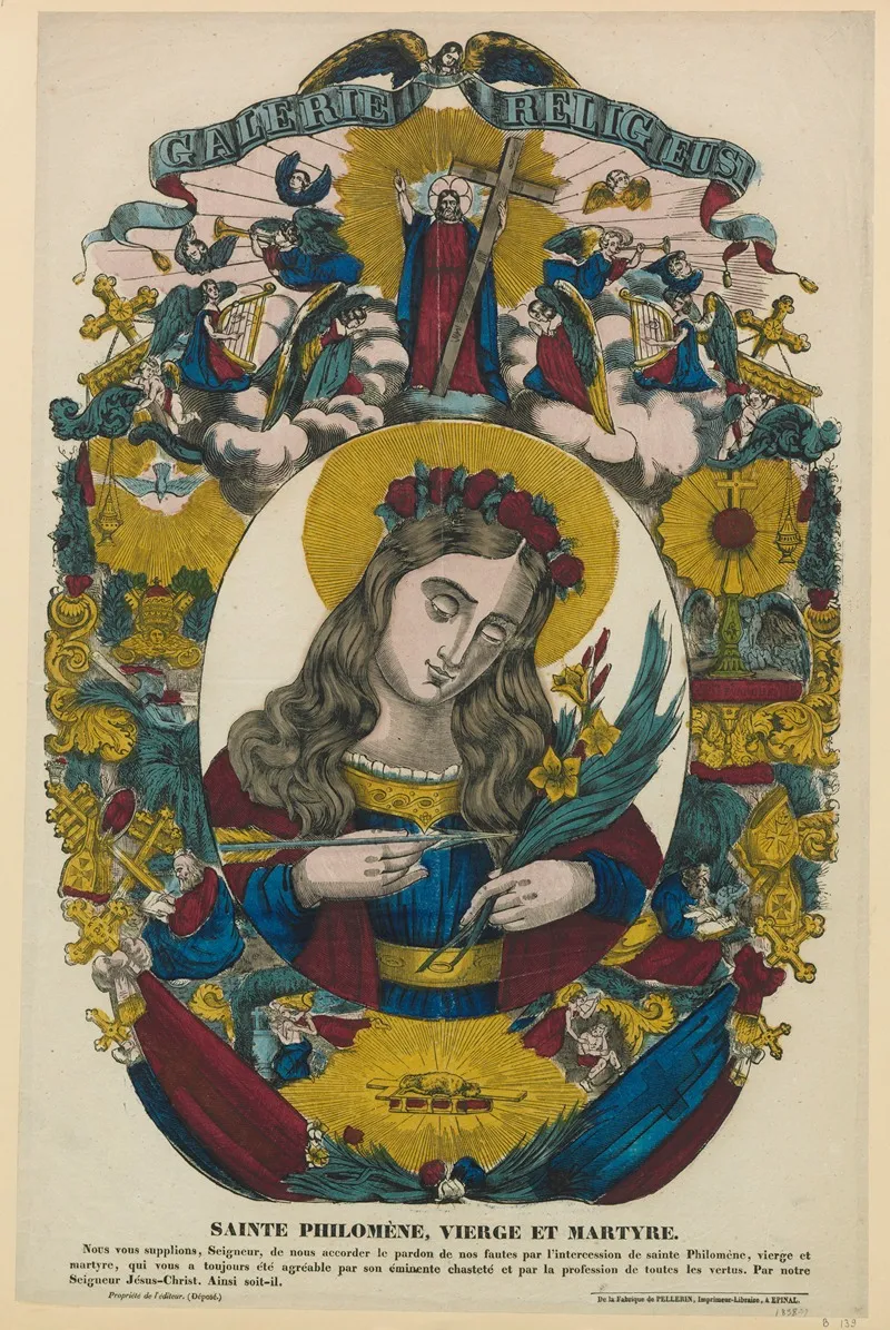 Sainte Philomene Wall Art by Imp. Pellerin &amp; Cie - High-Resolution Digital Print