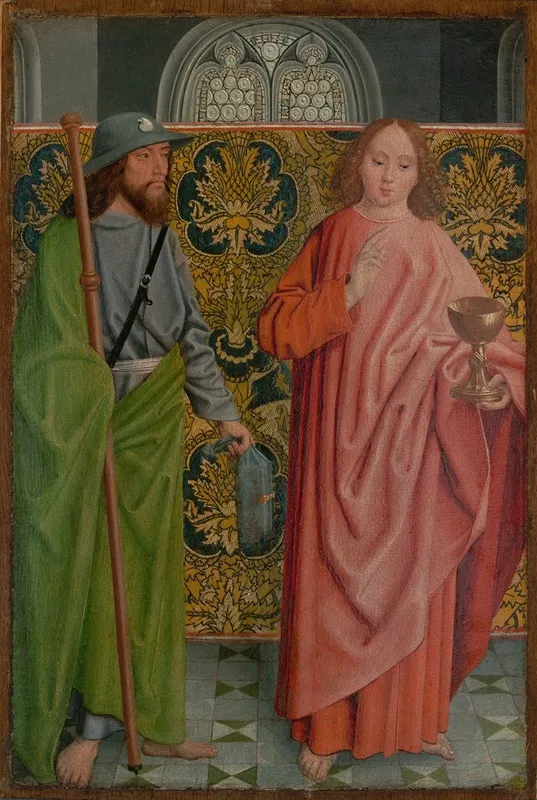 Saints James The Greater And John The Evangelist Wall Art by The Master of the Holy Kinship - High-Resolution Digital Print