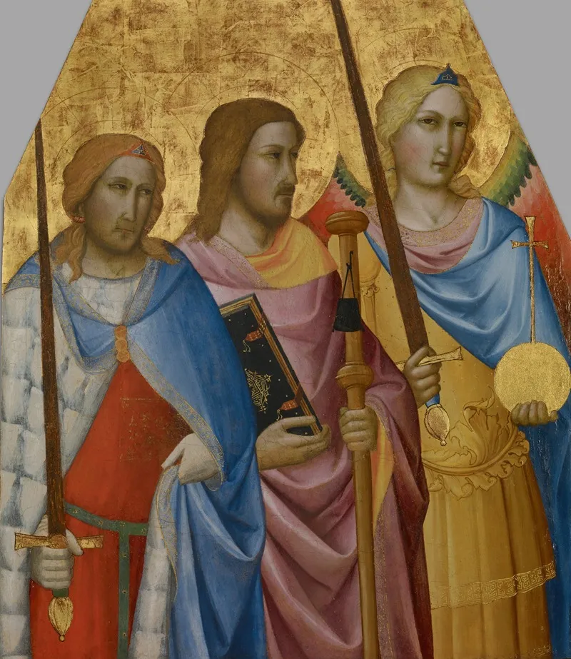 Saints Julian James And Michael Wall Art by Agnolo Gaddi - High-Resolution Digital Print