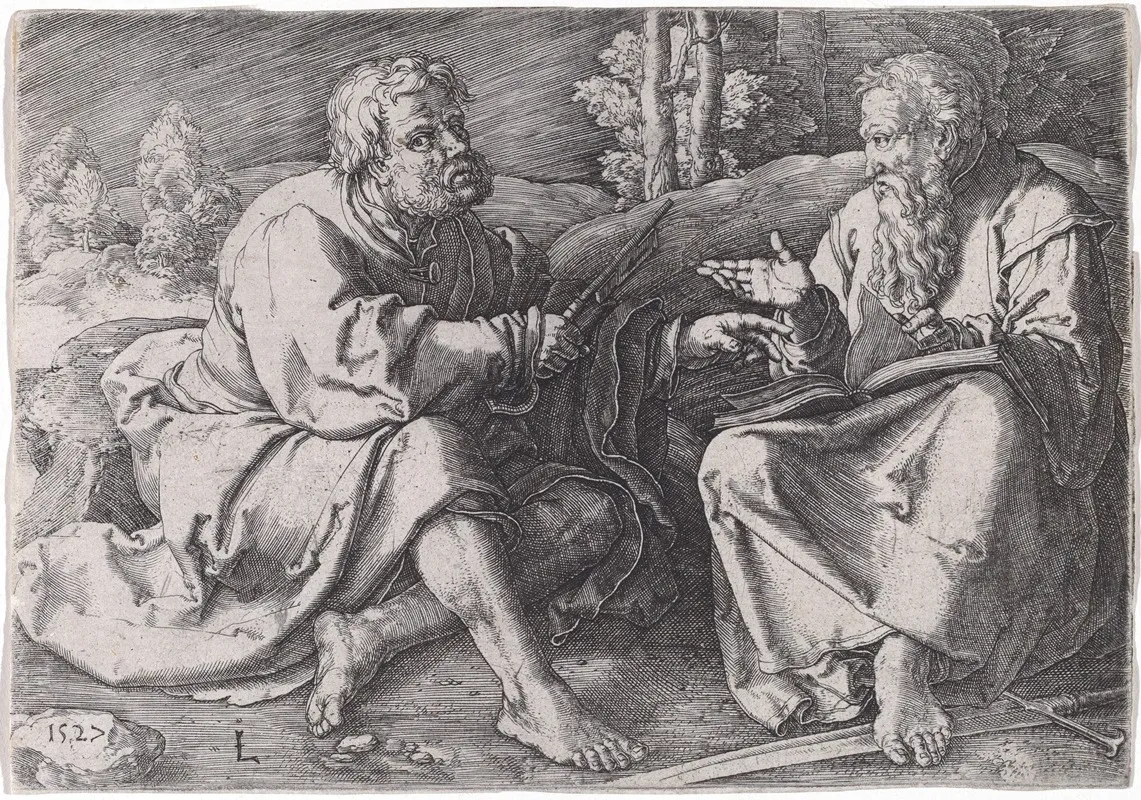 Saints Peter And Paul Seated In A Landscape
