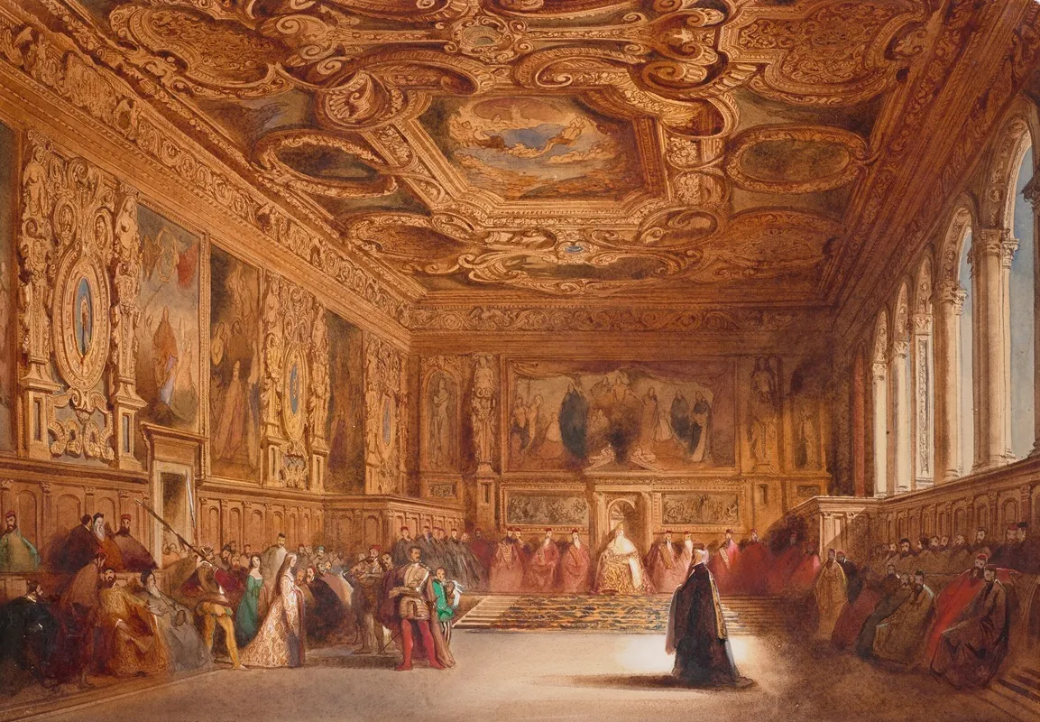 Sala Del Senato Doges Palace Venice 2 Wall Art by William Henry Lake Price - High-Resolution Digital Print