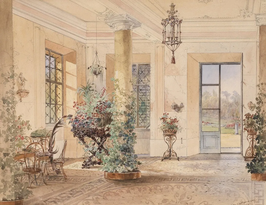 Sala Terrena In Einem Schloschen Wall Art by Anton Altmann the younger - High-Resolution Digital Print