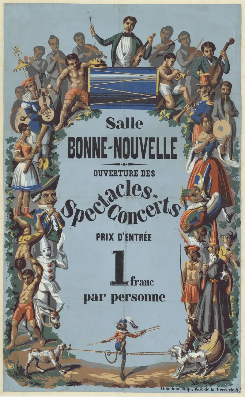 Salle Bonne Nouvelle Ouverture Des Spectacles Concerts Wall Art by Imp. Rouchon - High-Resolution Digital Print