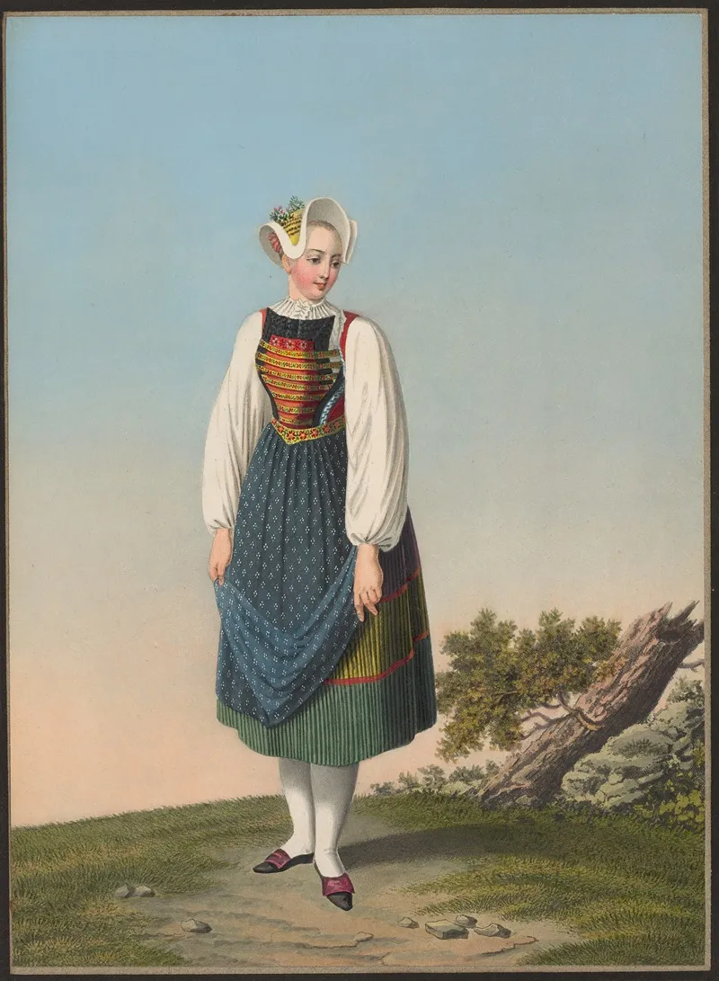 Salome Kalk De Sulzthal Au Canton Dargovie Fille Dun Laboureur Aise Wall Art by Jean Emmanuel Locher - High-Resolution Digital Print