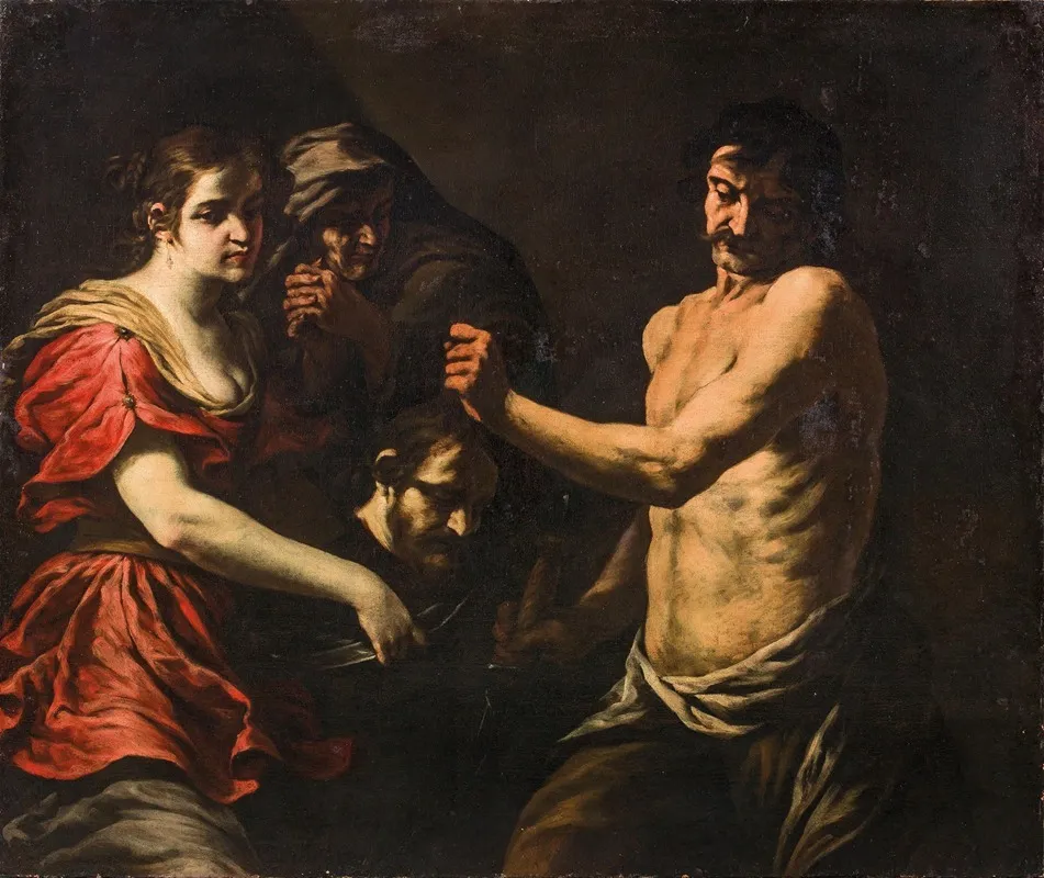 Salome Receiving The Head Of Saint John The Baptist Wall Art by Andrea Vaccaro - High-Resolution Digital Print