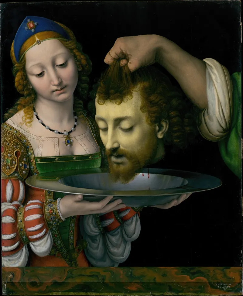 Salome With The Head Of Saint John The Baptist 7 Wall Art by Andrea Solario - High-Resolution Digital Print
