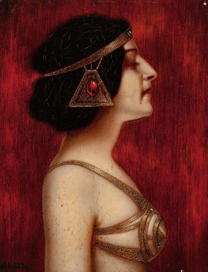 Salome Woman In Profile In Oriental Jugendstil Costume Wall Art by Ernst Seidl - High-Resolution Digital Print