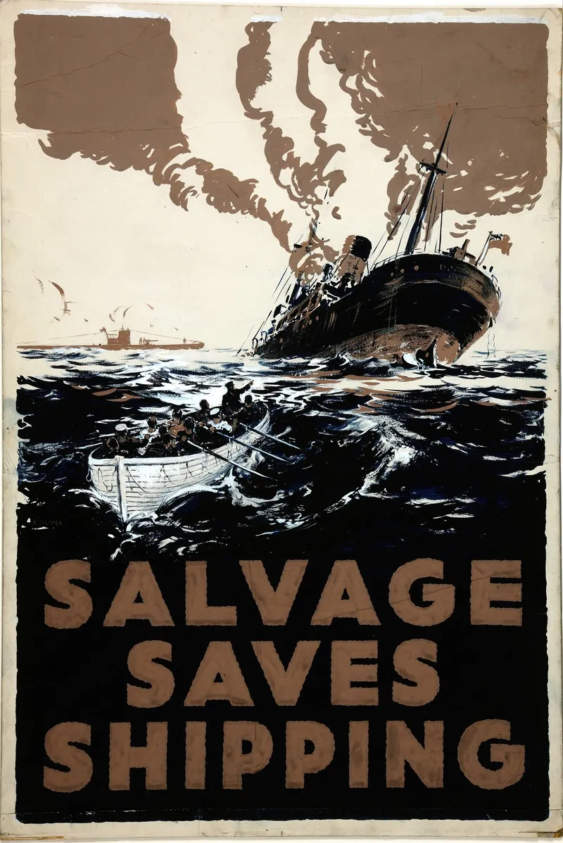 Salvage Saves Shipping Wall Art by E Oliver - High-Resolution Digital Print