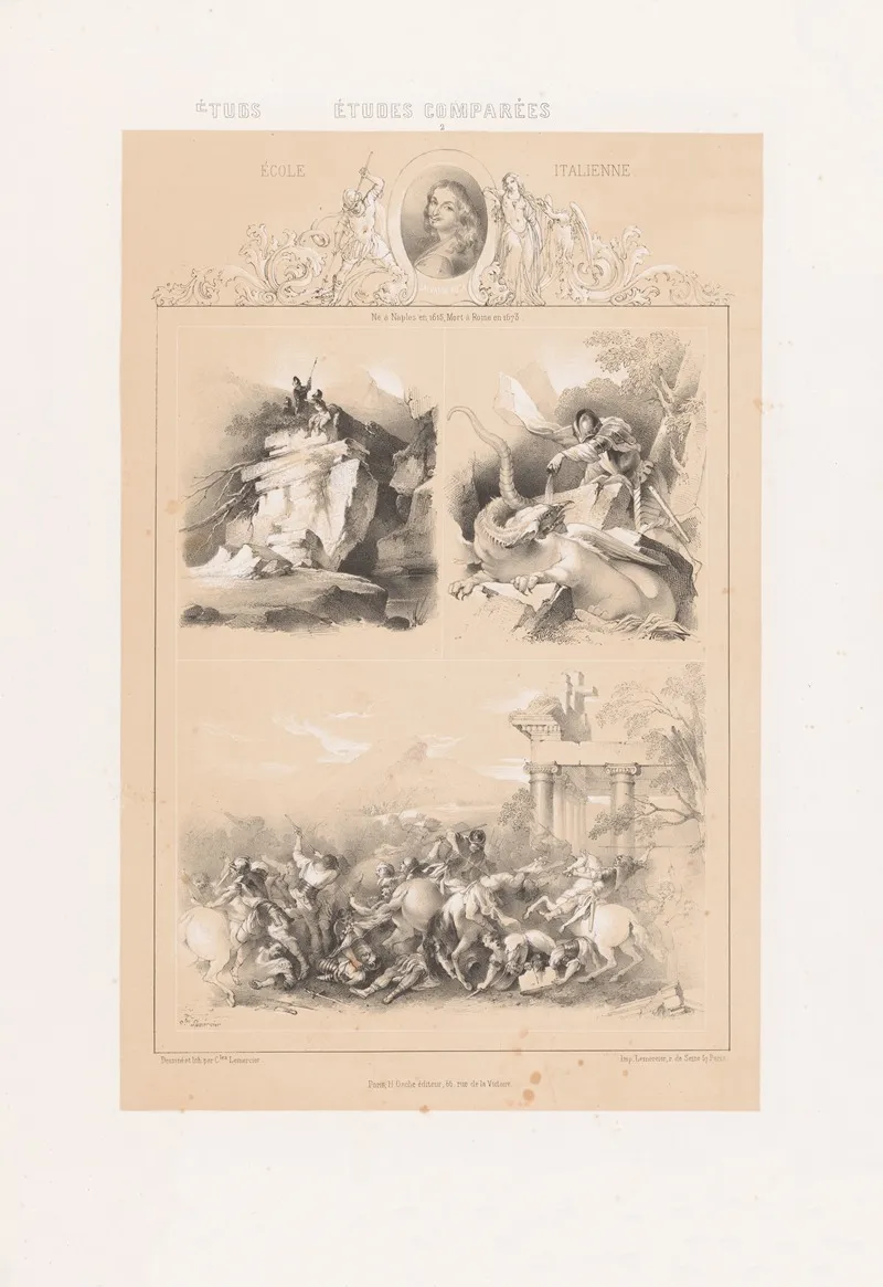 Salvator Rosa Ecole Italienne Wall Art by Joseph Rose Lemercier - High-Resolution Digital Print