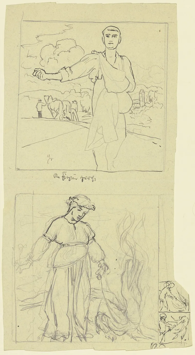 Samann Heilige Margarethe Kachelentwurfe Wall Art by Hans Thoma - High-Resolution Digital Print