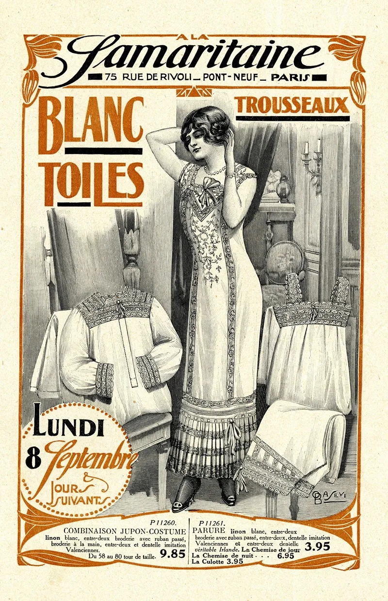 Samaritaine Blanc Toiles Wall Art by O. Basevi - High-Resolution Digital Print