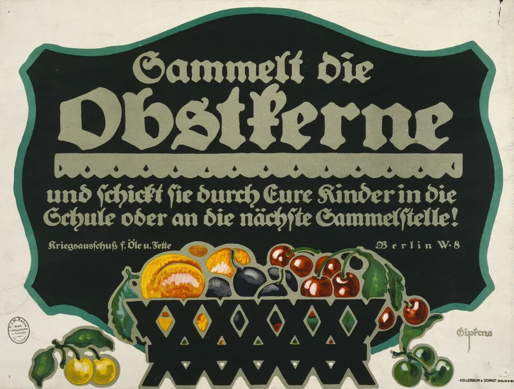 Sammelt Die Obstkerne Und Schickt Sie Durch Eure Kinder In Die Schule Oder An Die Nachsten Sammelstelle Wall Art by Julius Gipkens - High-Resolution Digital Print