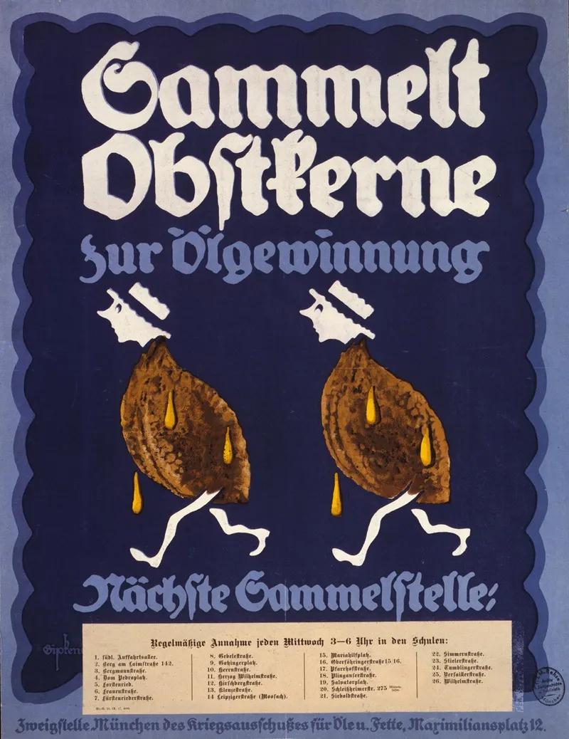 Sammelt Obstkerne Zur Olgewinnung Nachste Sammelstelle Wall Art by Julius Gipkens - High-Resolution Digital Print