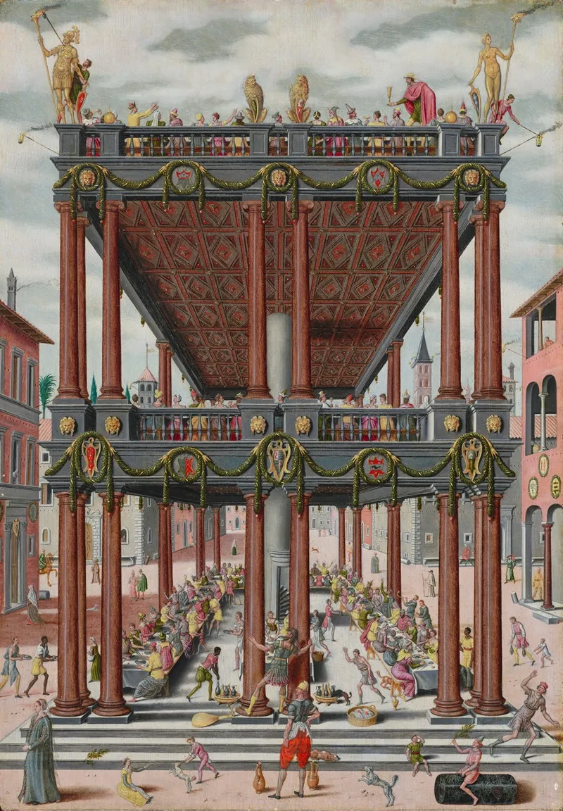 Samson Destroying The Philistine Temple Wall Art by Simon de Myle - High-Resolution Digital Print