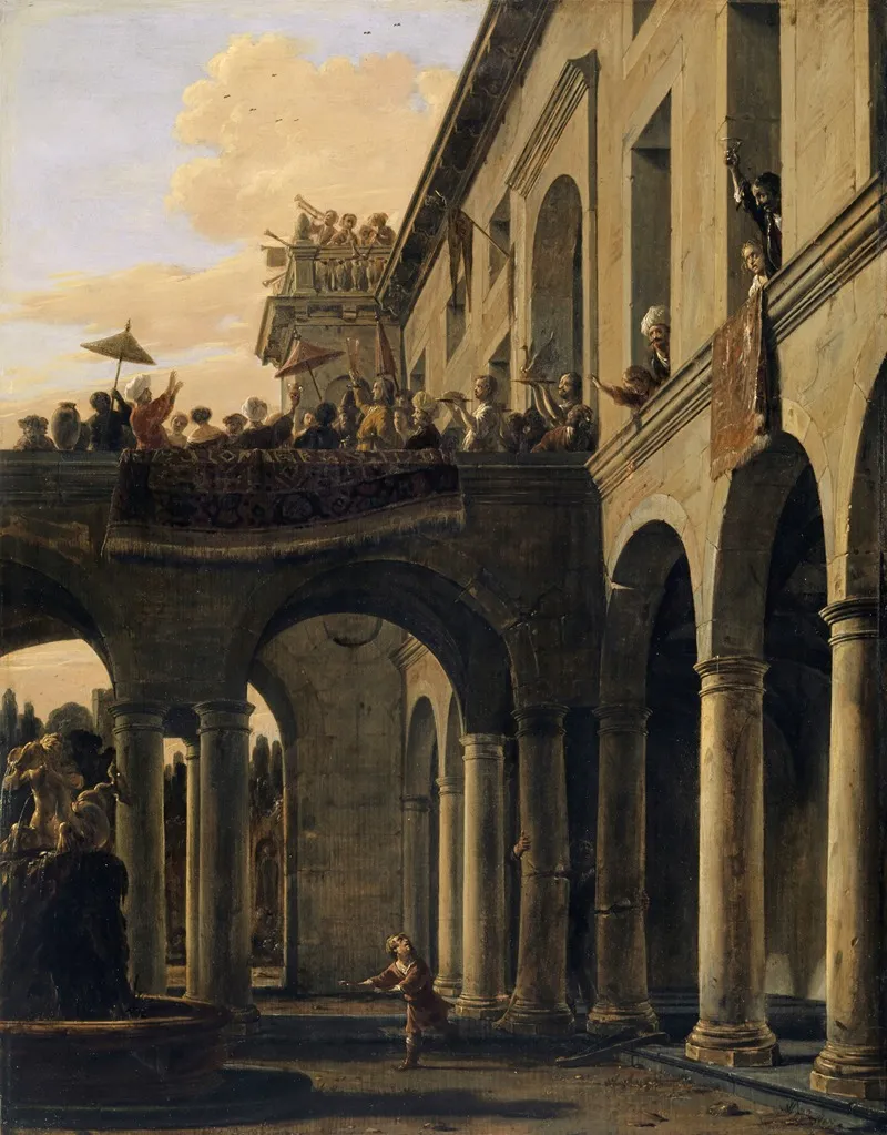 Samson Destroying The Temple Wall Art by Salomon de Bray - High-Resolution Digital Print