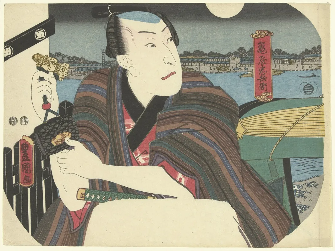 Samurai At The River Wall Art by Utagawa Kunisada (Toyokuni III) - High-Resolution Digital Print