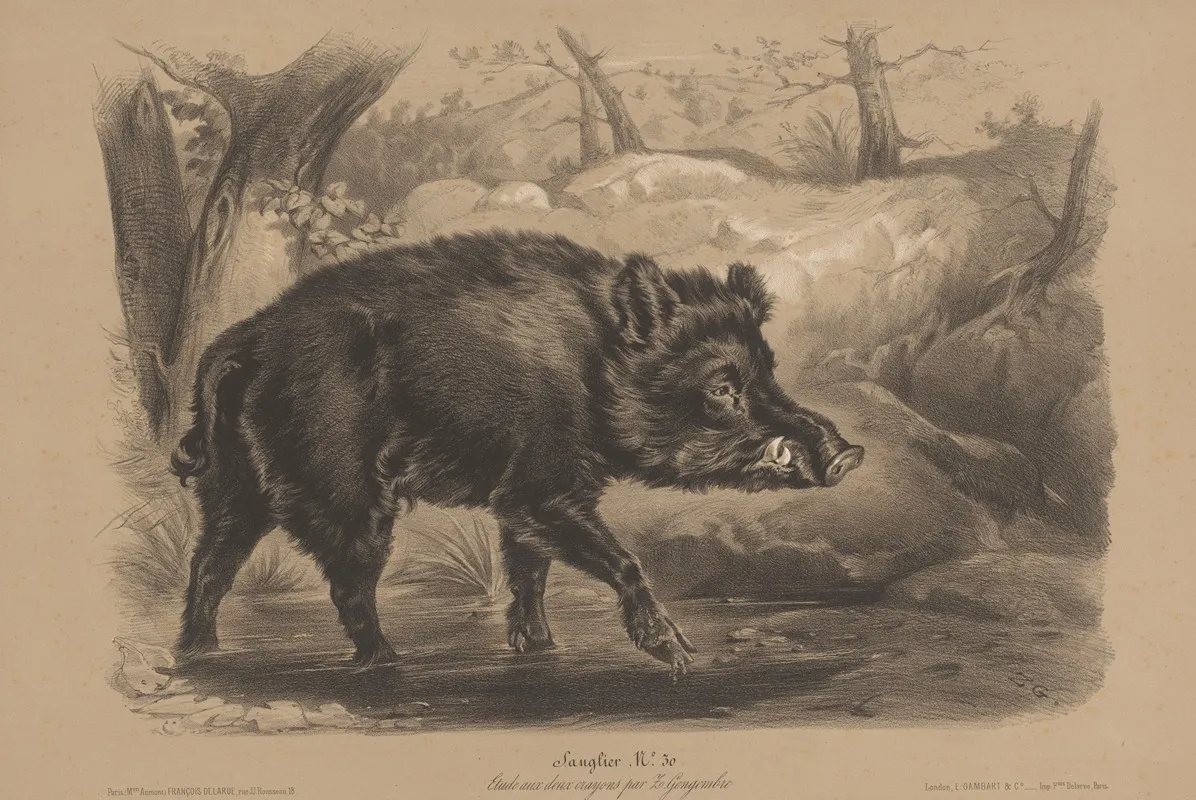 Sanglier Wall Art by Joseph Zephyris Gengembre - High-Resolution Digital Print