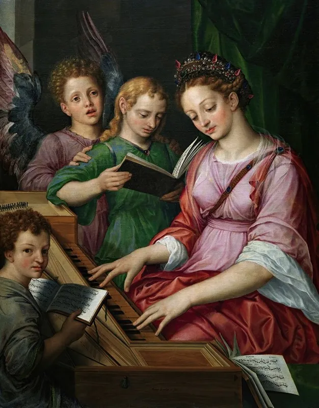 Santa Cecilia Wall Art by Michiel Coxie - High-Resolution Digital Print