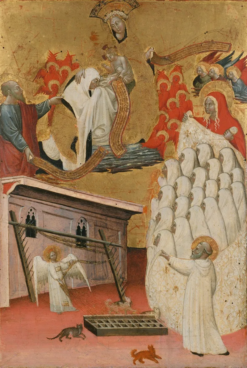 Santa Francesca Romana Clothed By The Virgin Wall Art by Antonio del Massaro da Viterbo - High-Resolution Digital Print