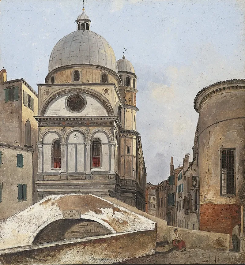 Santa Maria Dei Miracole E Santa Maria Nova Wall Art by Ippolito Caffi - High-Resolution Digital Print