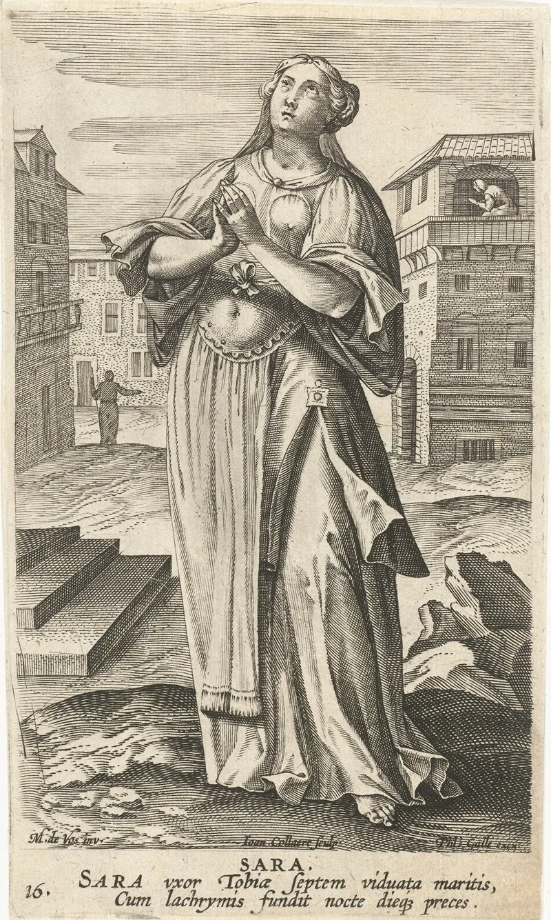 Sarah Wife Of Tobias Wall Art by Jan Collaert II - High-Resolution Digital Print