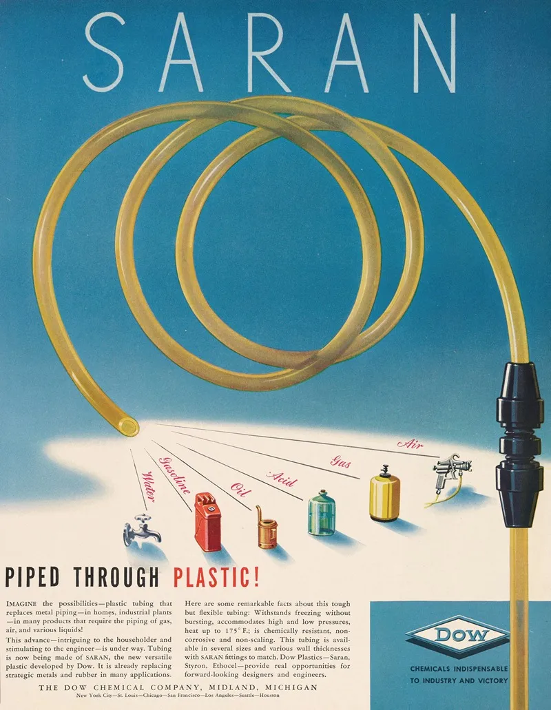 Saran Piped Through Plastic