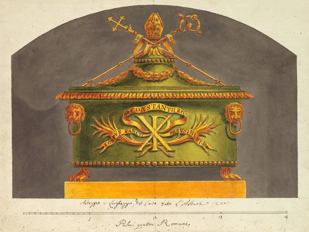 Sarcophagus For The Relic Wall Art by Luigi Righetti - High-Resolution Digital Print