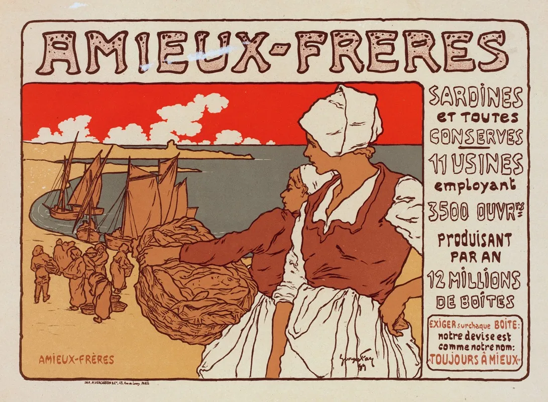 Sardines Amieux Wall Art by Georges Fay - High-Resolution Digital Print