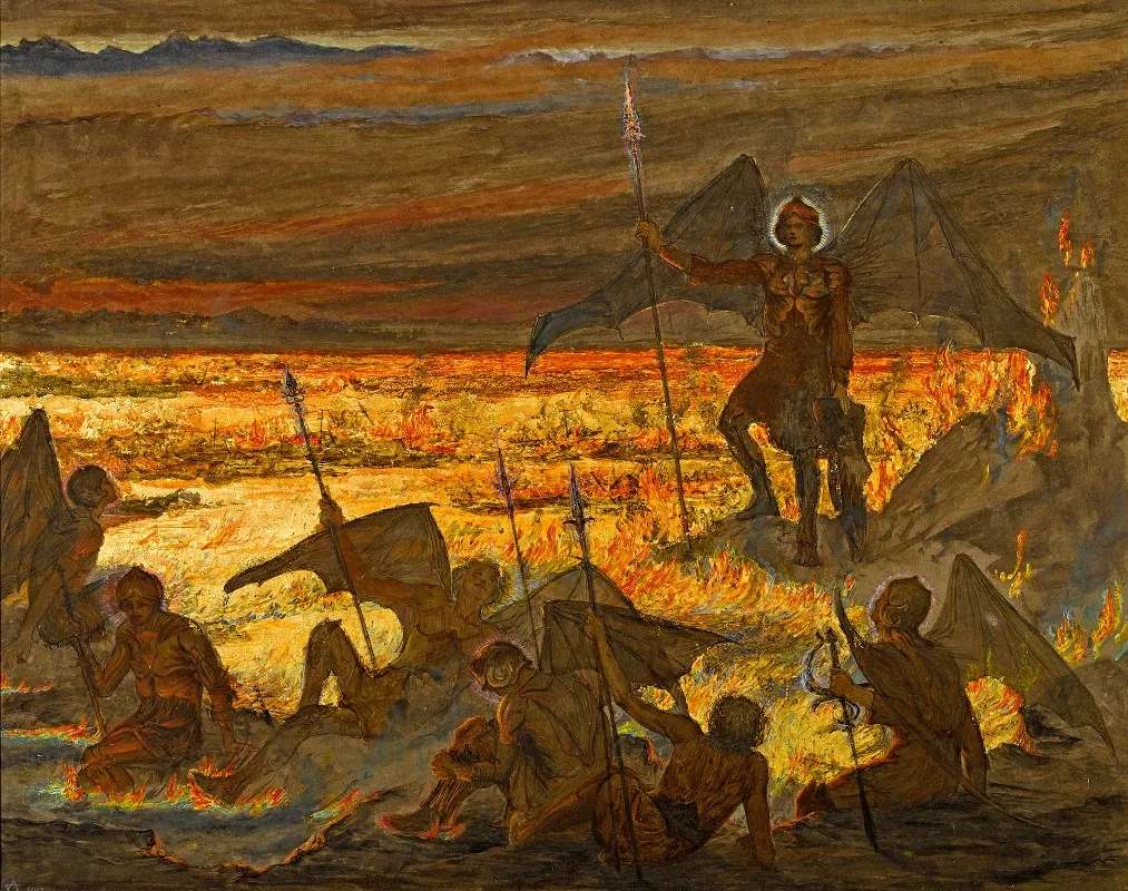 Satan Awakening His Legions Wall Art by Estella Canziani - High-Resolution Digital Print