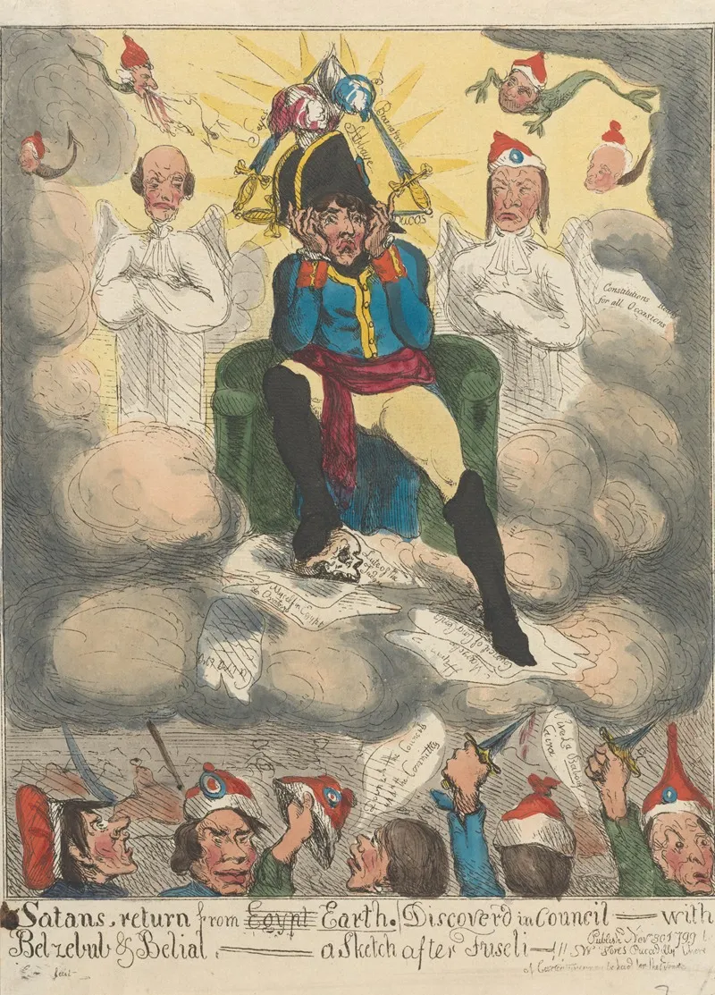 Satans Return From Earth Discovered In Council With Belzebub And Belial A Sketch After Fuseli Wall Art by John Cawse - High-Resolution Digital Print