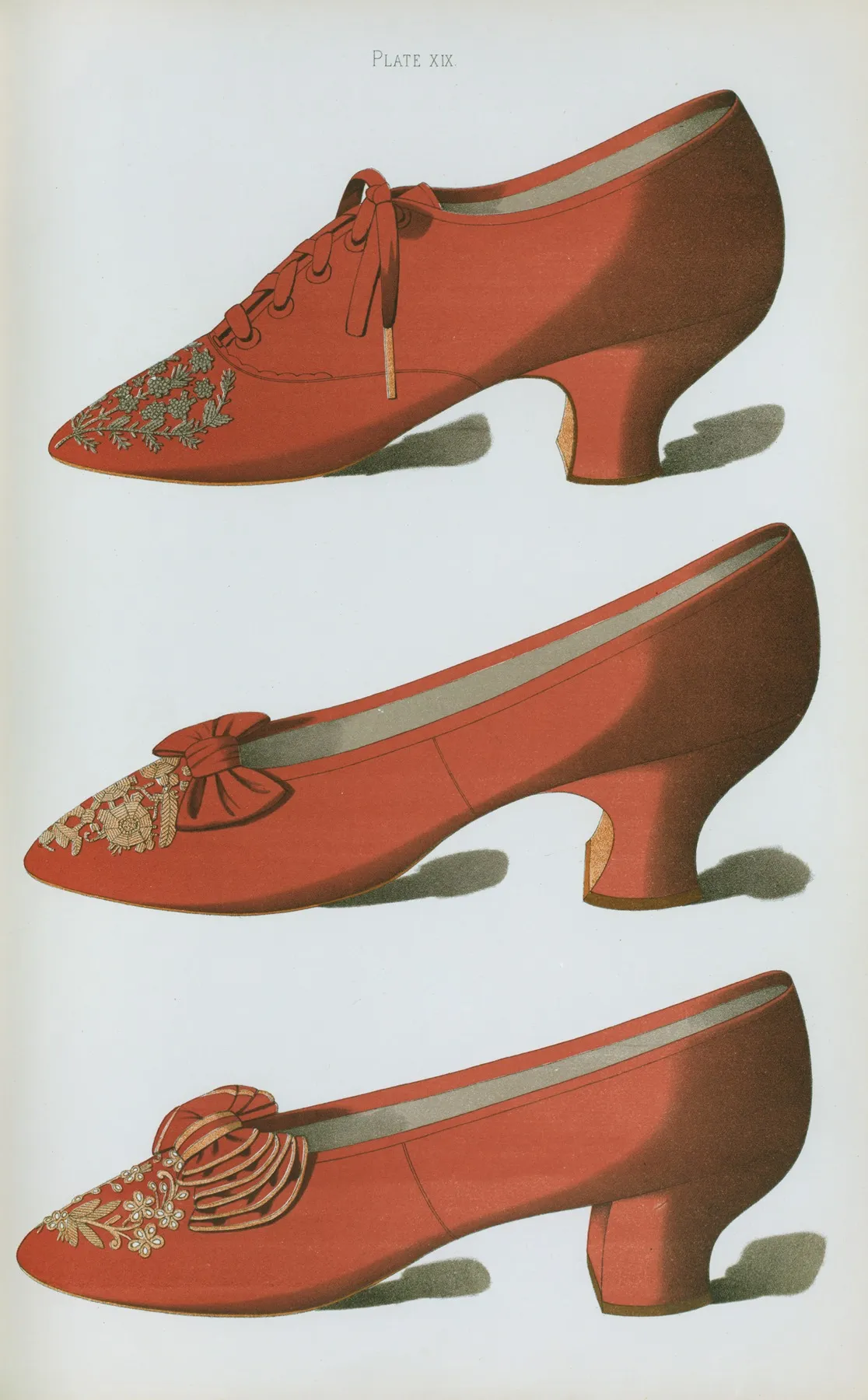 Satin Oxford Shoe Embroidered In Steel Beads In A Floral Pattern