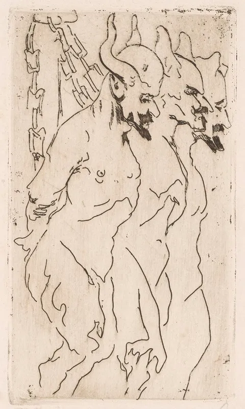 Satires A Caricature Of Malczewski Wyczolkowski And Axentowicz Based On A Drawing By Jacek Malczewski Wall Art by Jacek Malczewski - High-Resolution Digital Print