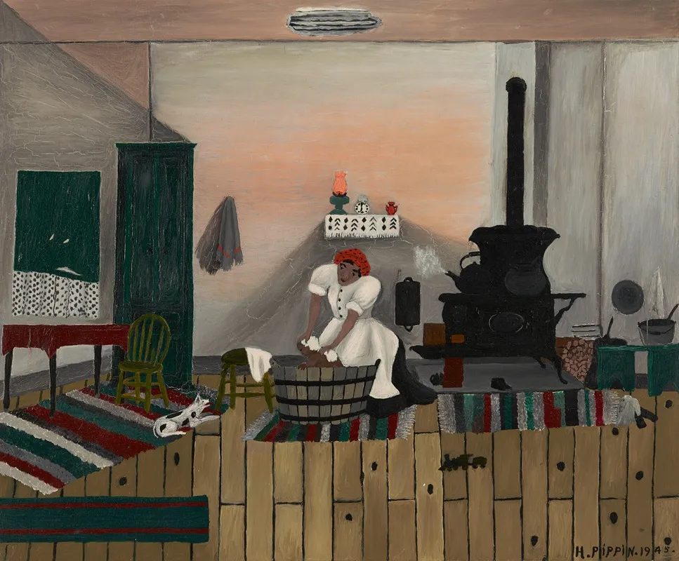 Saturday Night Bath Wall Art by Horace Pippin - High-Resolution Digital Print