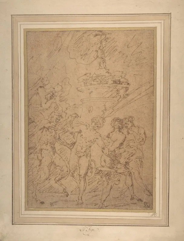 Satyr And Nymphs Dancing Wall Art by Raymond de La Fage - High-Resolution Digital Print